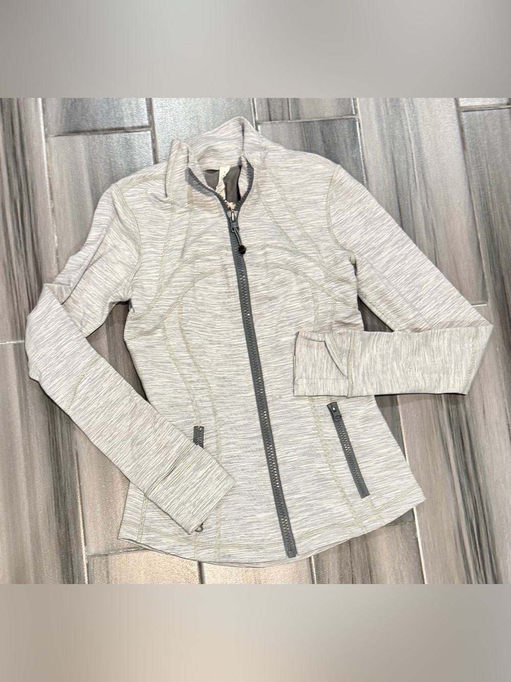 lululemon athletica Light Gray Full-Zip Utility Jacket
